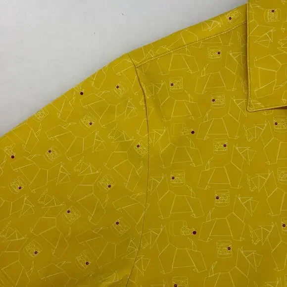 William Murray Men's Yellow Off the Rocks Martini Glass Print Polo Shirt Large - Picture 16 of 16